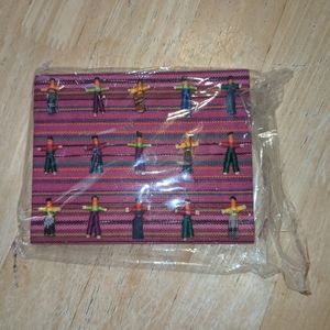 Solid blank page notebook with ikat cover, unused